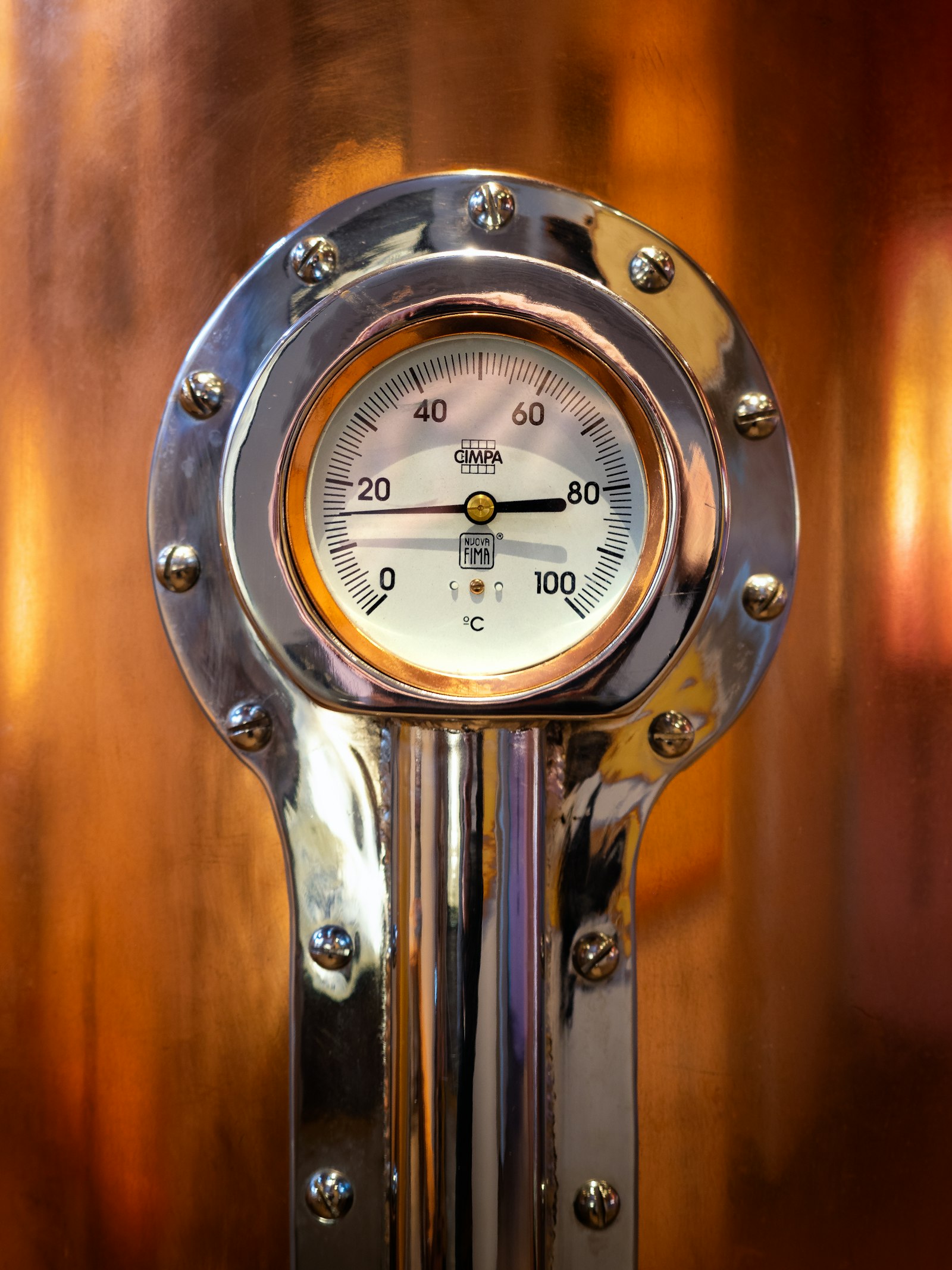 Close-up of a gas heating system diagnostic gauge